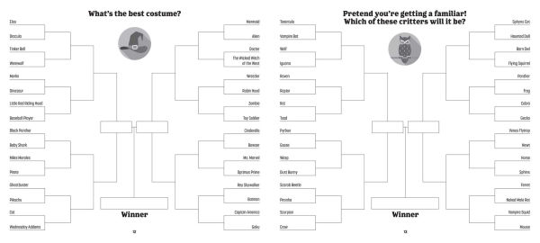 Bracketivity Scares: A Bracket Activity Book - You Decide the Winner!