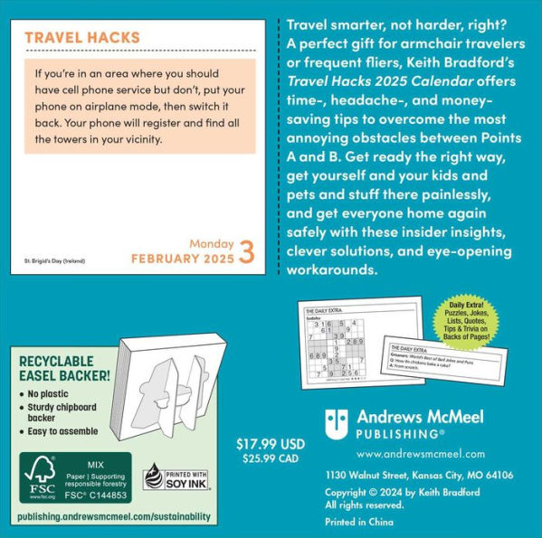 2025 Travel Hacks Day-to-Day Calendar