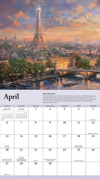 2025 Thomas Kinkade Travels Deluxe Wall Calendar