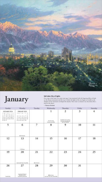 2025 Thomas Kinkade Travels Deluxe Wall Calendar