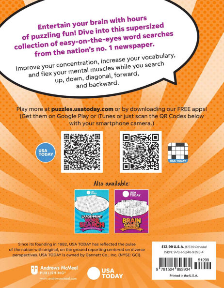 USA TODAY Large-Print Word Search 2: 300 Seriously Fun Puzzles