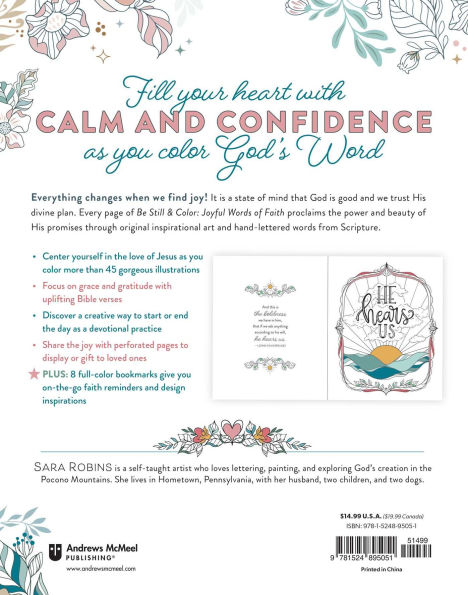 Be Still & Color: Joyful Words of Faith: An Inspirational Coloring Book