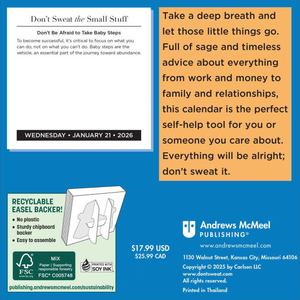 Don't Sweat the Small Stuff 2026 Day-to-Day Calendar