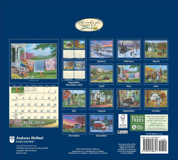 John Sloane's Country Seasons 2026 Deluxe Wall Calendar: 40th Anniversary Ed.