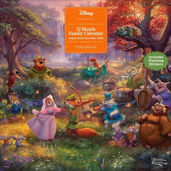 2025-2026 Disney Dreams by Thomas Kinkade Studios 17-Month Family Wall Calendar