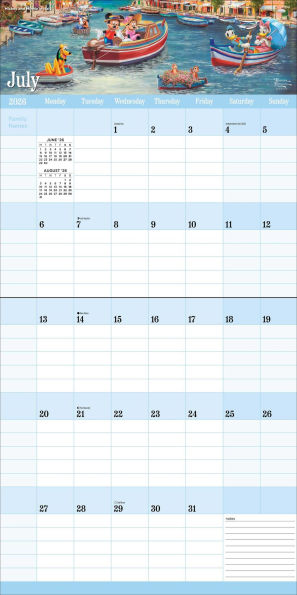 2025-2026 Disney Dreams by Thomas Kinkade Studios 17-Month Family Wall Calendar