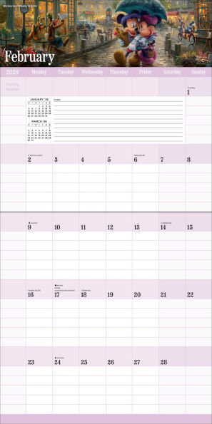 2025-2026 Disney Dreams by Thomas Kinkade Studios 17-Month Family Wall Calendar