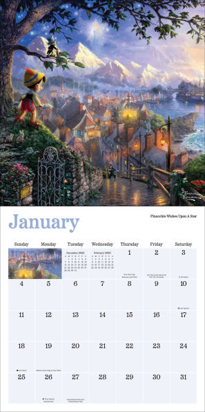 2026 Disney Dreams Collection by Thomas Kinkade Studios Wall Calendar