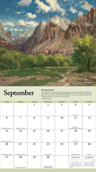 2026 Thomas Kinkade Travels Deluxe Wall Calendar