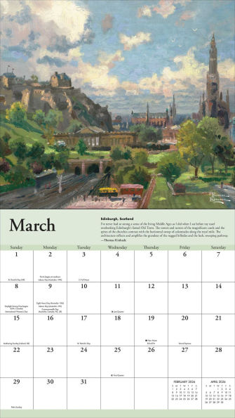 2026 Thomas Kinkade Travels Deluxe Wall Calendar