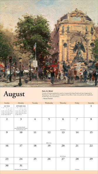 2026 Thomas Kinkade Travels Deluxe Wall Calendar