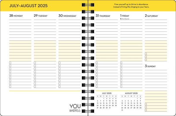 2025-2026 You Are a Badass Deluxe Organizer 17-Month Weekly/Monthly Planner