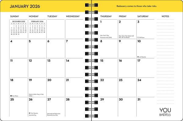 2025-2026 You Are a Badass Deluxe Organizer 17-Month Weekly/Monthly Planner