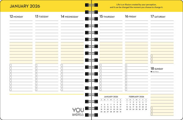 2025-2026 You Are a Badass Deluxe Organizer 17-Month Weekly/Monthly Planner