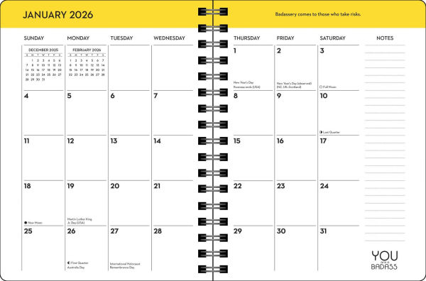 2025-2026 You Are a Badass Deluxe Organizer 17-Month Weekly/Monthly Planner