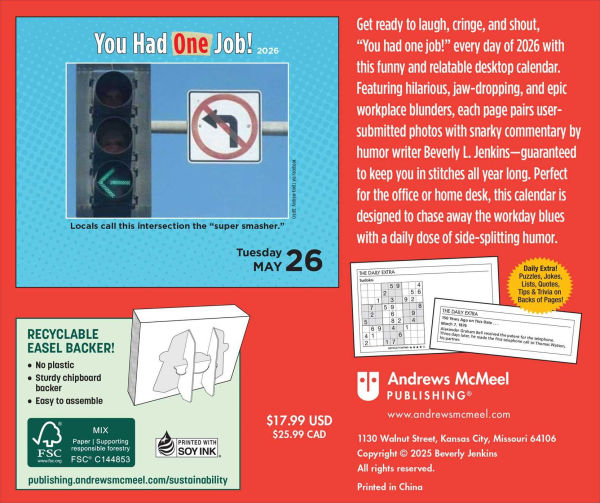 2026 You Had One Job Day-to-Day Calendar