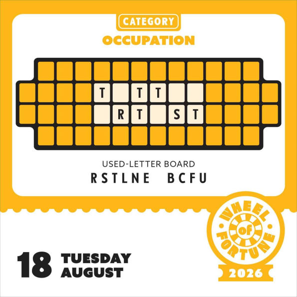 2026 Wheel of Fortune Day-to-Day Calendar