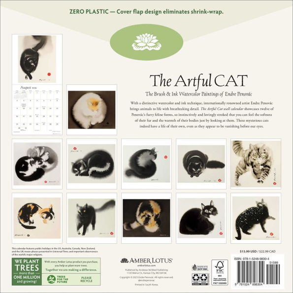 2026 Artful Cat Wall Calendar