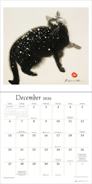 2026 Artful Cat Wall Calendar