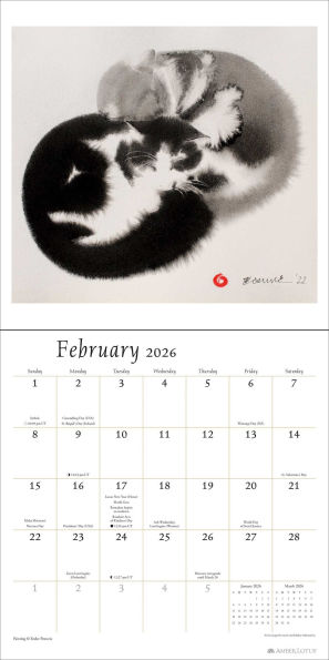 2026 Artful Cat Wall Calendar