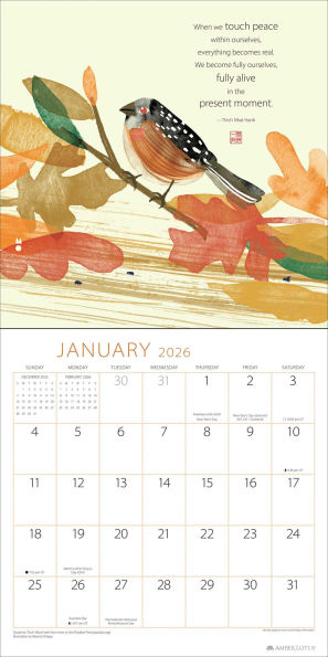 2026 Thich Nhat Hanh Wall Calendar