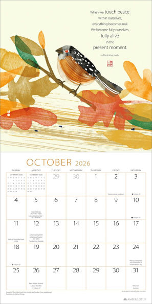 2026 Thich Nhat Hanh Wall Calendar
