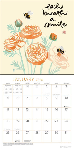 2026 Thich Nhat Hanh Wall Calendar
