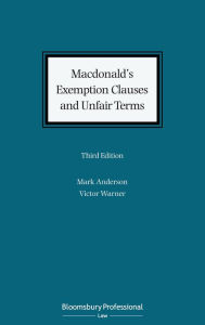 Title: Macdonald's Exemption Clauses and Unfair Terms, Author: Mark Anderson
