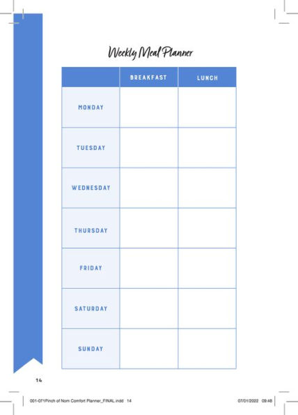 Pinch of Nom Family Meal Planner