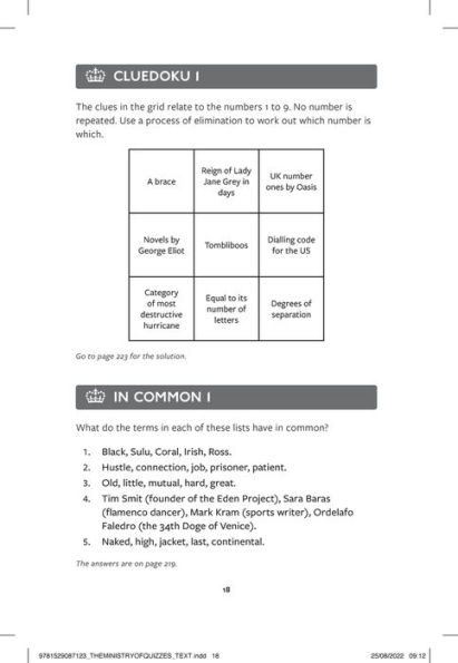 The Ministry of Quizzes: The Ultimate Compendium for Puzzlers and Quiz-solvers