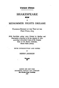 Title: A Midsommer Nights Dreame, Author: Shakespeare