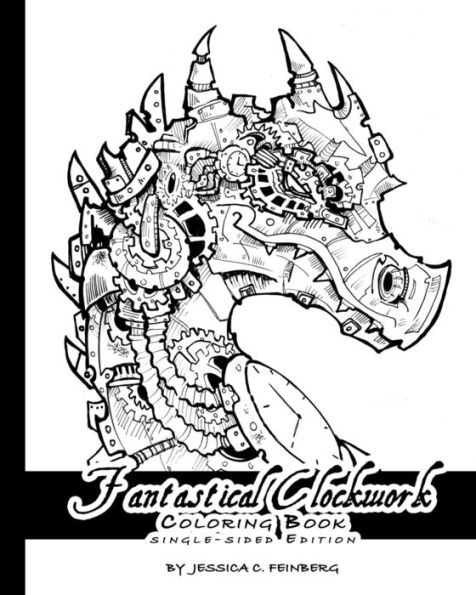 Fantastical Clockwork Coloring Book: Single Sided Edition
