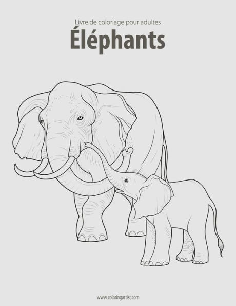 Livre de coloriage pour adultes Éléphants 1