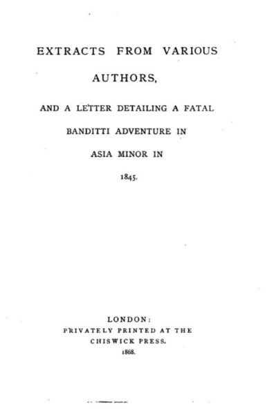 Extracts from Various Authors
