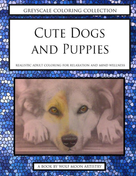 Greyscale Coloring Collection - Cute Dogs and Puppies