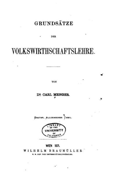 Grundsätze der Volkswirthschaftslehre