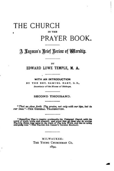 The Church in the Prayer Book, A Layman's Brief Review of Worship