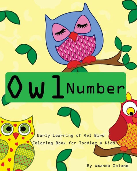 Toddler Color Books: Owl Number Early Learning Kids: Fun First Numbers, Baby Activity Book for Kids Age 1-6, Boys or Girls, Fun Early Learning of Owl birds