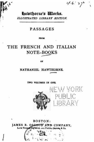 Passages from the French and Italian Note-books of Nathaniel Hawthorne