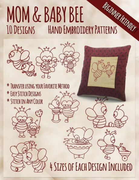 Mother and Baby Bee Hand Embroidery Patterns