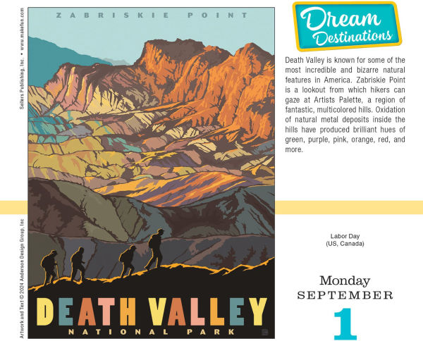 2025 Dream Destinations: Illustrated National Parks and Treasures Anderson Design Group Boxed Daily Calendar