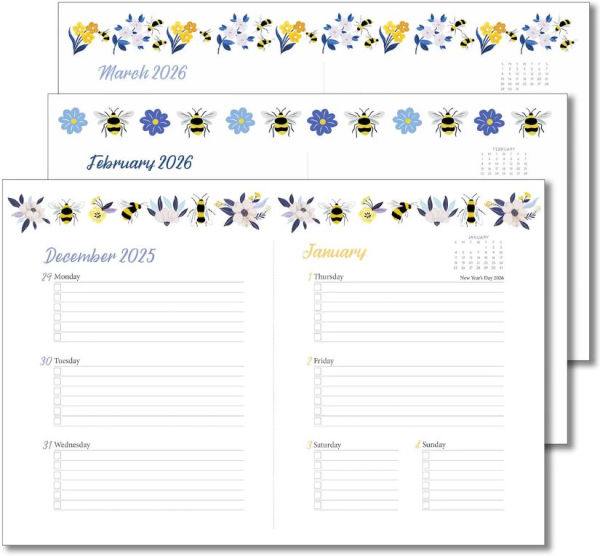 2025-2026 High Note Garden Bee Weekly Softcover Planner