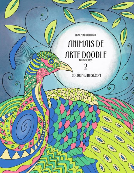 Livro para Colorir de Animais de Arte Doodle para Adultos 2