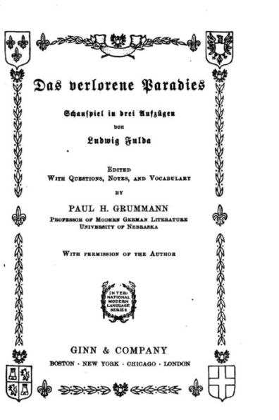 Das verlorene Paradies, Schauspiel in drei Aufzï¿½gen