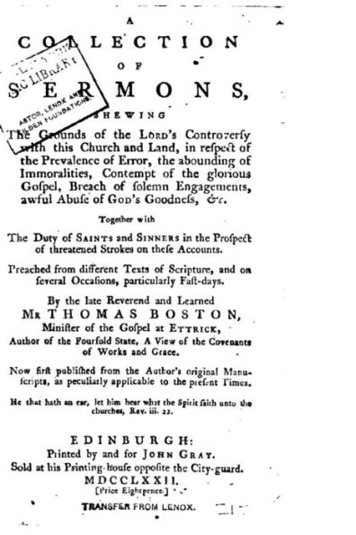 A Collection on Sermons, Preached on Several Occasions