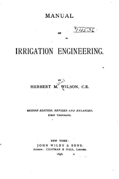 Manual of irrigation engineering