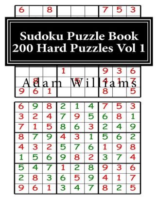 Sudoku Puzzle Book 200 Hard Puzzles Volume 1paperback - 