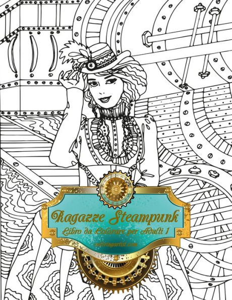 Ragazze Steampunk Libro da Colorare per Adulti 1