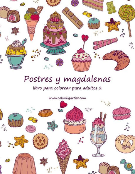 Postres y magdalenas libro para colorear para adultos 2