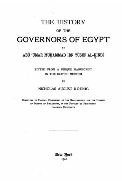 The history of the governors of Egypt